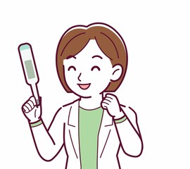Young woman in a lab coat
