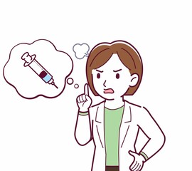 Young woman in a lab coat