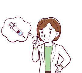 Young woman in a lab coat