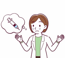 Young woman in a lab coat