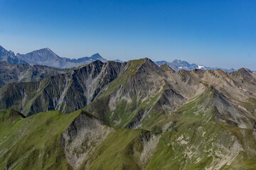 mountain panorama in tirol - austria in summer with a far-reaching view
