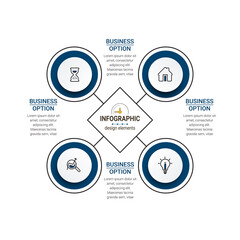 Fototapeta premium Infographics design vector and marketing icons. Can be used for process diagram, presentations, workflow layout, banner, flow chart, info graph.