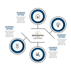 Naklejka premium Infographics design vector and marketing icons. Can be used for process diagram, presentations, workflow layout, banner, flow chart, info graph.