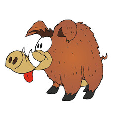 Wildboar Alps animal (comic, illustration)