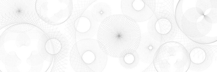 Modern cover design. Gray abstract line pattern (guilloche curves) in light monochrome colors. Light gray spirograph line vector layout for business background, certificate, brochure template 