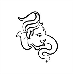 Ganesha The Lord Of Wisdom Calligraphic Style