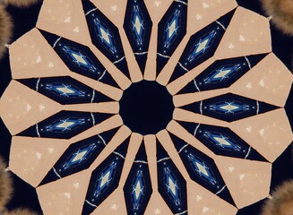 Kaleidoscope in Navy Blue and Sand-Colored