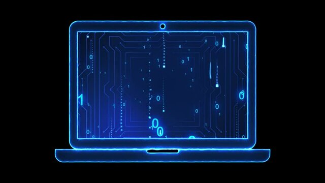 Coding Processing In Laptop With Alpha Channel, It can be used in motion graphics and VFX projects.