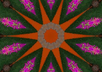 Kaleidoscope in Rose and Reddish Orange