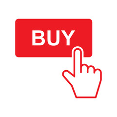 click buy button with hand icon vector