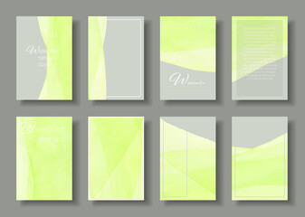 Watercolor Vector Cover Templates Green