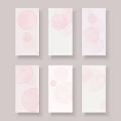 Set Watercolor Minimal Trendy Pink Templates