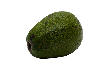 green ripe juicy avocado fruit on a white background close-up