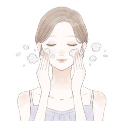 女性　スキンケア　クレンジング