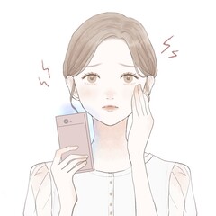 女性　スマホ　ブルーライト