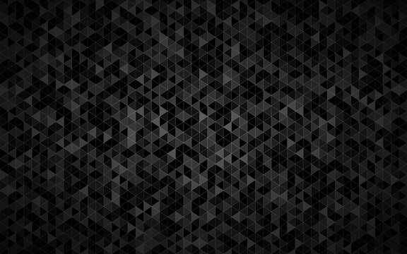 Abstract triangle background with black triangles with different shades of grey and white outlines. Mosaic look. Modern vector texture illustration © kurkalukas