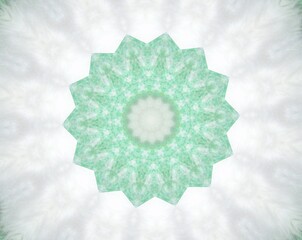 Kaleidoscope in Soft Light Turquoise and Cremeish White