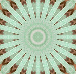 Kaleidoscope in Soft Mint Green and Brown
