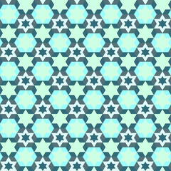 Elegant trendy hexagonal star vector seamless pattern for textile and printing- geometric texture of pastel colors
