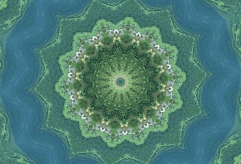 Kaleidoscope in Soft Petrol and Soft Green