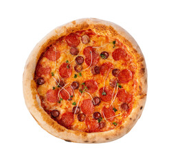 Pizza isolated on a white background. Way in path.