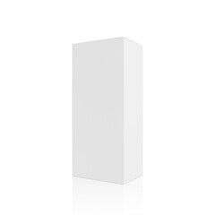 blank packaging white cardboard box isolated on white background ready for packaging design. 3d render