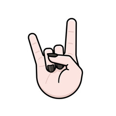Hand showing horns gesture isolated vector illustrations for Heavy Metal Day on November 11