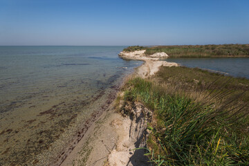 Landscape of wild steppe of Black sea coast