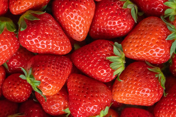 背景にも使える！新鮮ないちごのクローズアップ