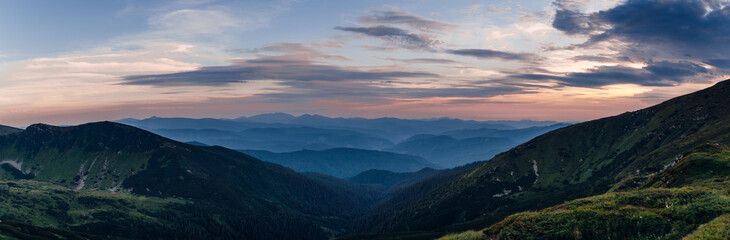 Summer Mountains Sunset Landscape 