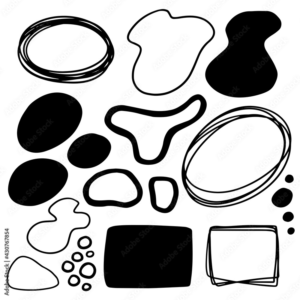 Aufkleber hand drawn graphic decorative elements. bullet journal web visual infographic sketch lines frames sh