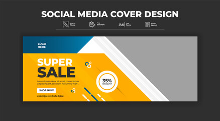 Super Sale social media cover post design banner
