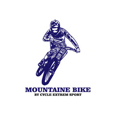 mountain bike design logo vector. mountain bike illustration vector
