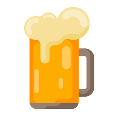 beer glass brew single isolated icon with flat style