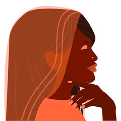 Avatar of a beautiful confident young idian girl. Portrait in dupatta. Modern vector illustration isolated on white. Flat style. For Gift Card, stickers, postcard, fabric, t-shirt, posters, gifts