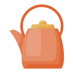 teapot traditional drink single isolated icon with flat style