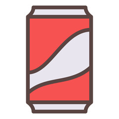 soft drink canned single isolated icon with filled line style