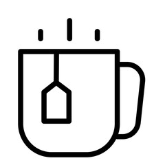 tea mug warm single isolated icon with outline style