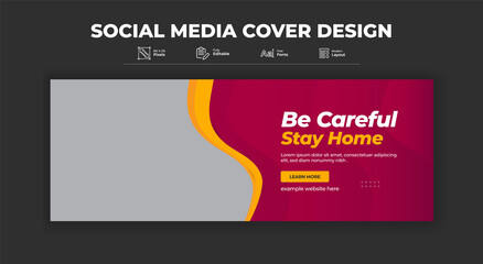 Coronavirus social media cover design and web banner