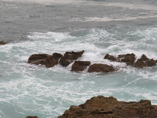 waves and rocks on the beach