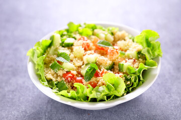 fresh tabbouleh salad with tomato and mint