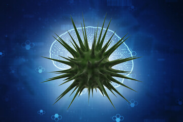 3d rendering Virus bacteria cells background
