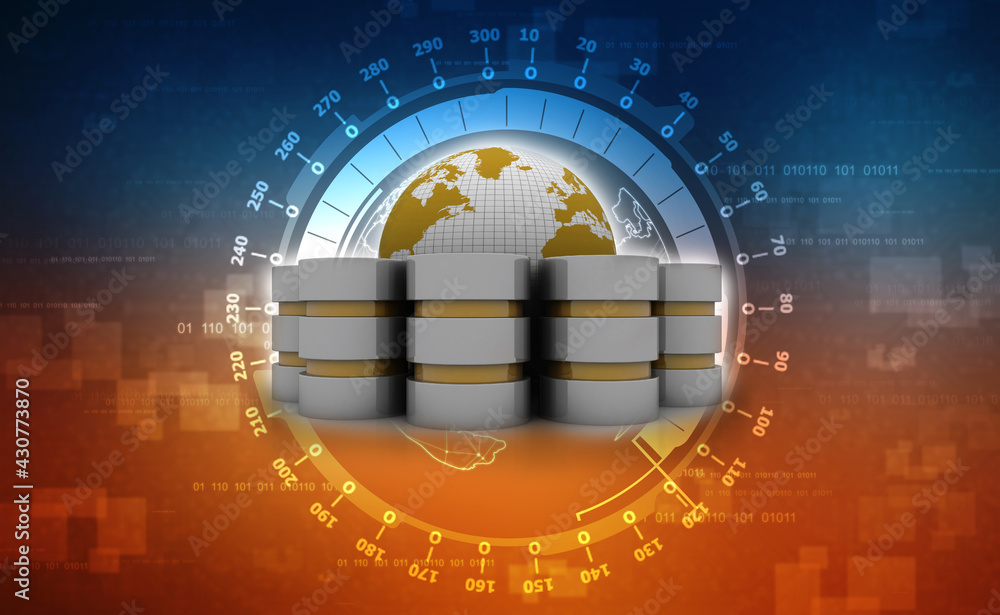 Poster 3d rendering database storage data base