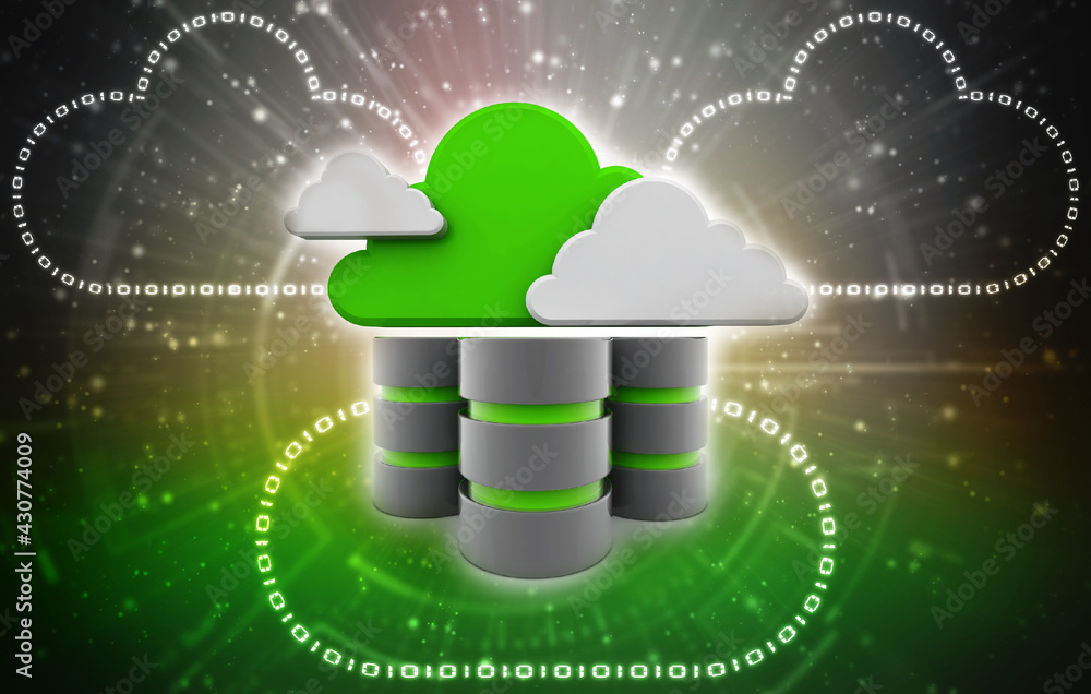 Poster 3d rendering database storage data base