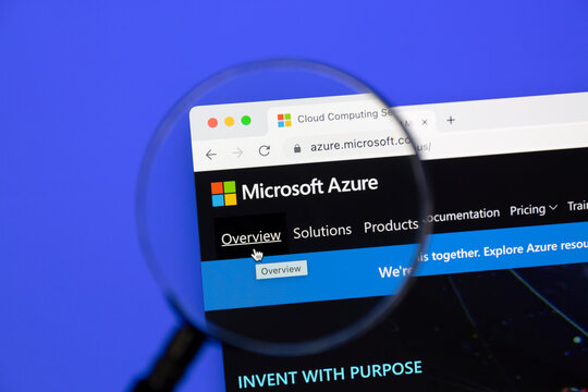 Ostersund, Sweden - April 29, 2021 Microsoft Azure Homepage. Microsoft Azure Is A Cloud Computing Service Created By Microsoft.