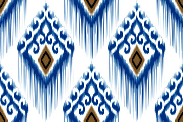 Ethnic Indian ikat seamless pattern design. Aztec fabric carpet mandala African American textile decoration wallpaper design.vector illustrations background.