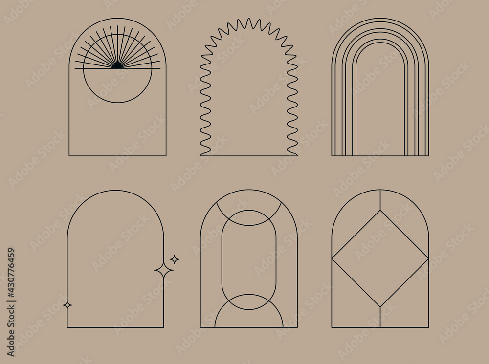 Poster Vector set of design elements and shapes for abstract backgrounds and modern art -