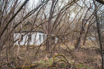 abandoned village in the Chornobyl Exclusion Zone