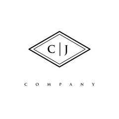initial CJ logo design vector