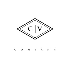 initial CV logo design vector